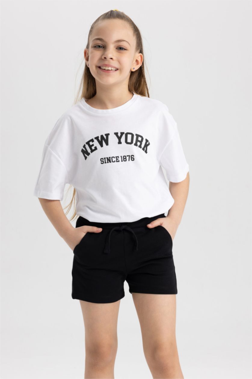GIRLS & TEENS Pink Girl's Sweatshirt Fabric 2-Pack Shorts