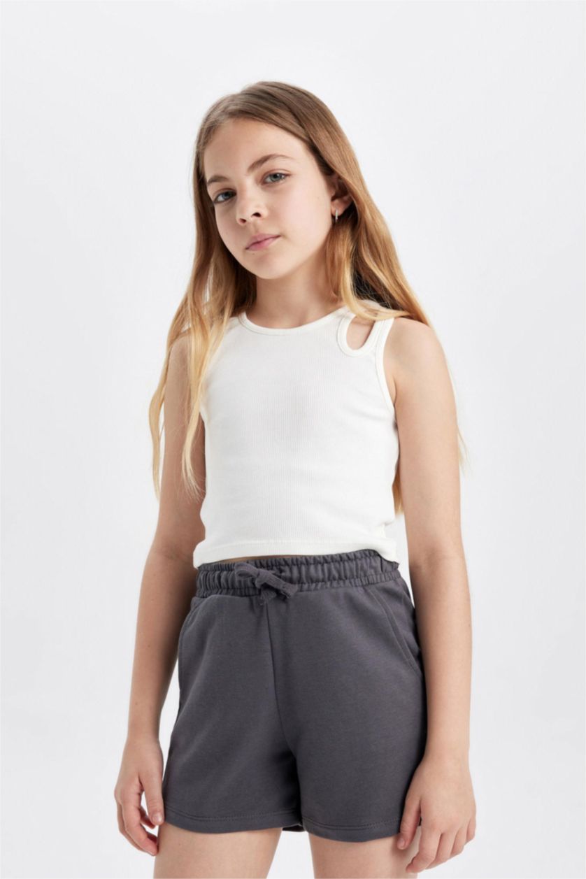 Kız Çocuk - Genç Kız Antrasit Baskılı 2'li Şort Kız Çocuk