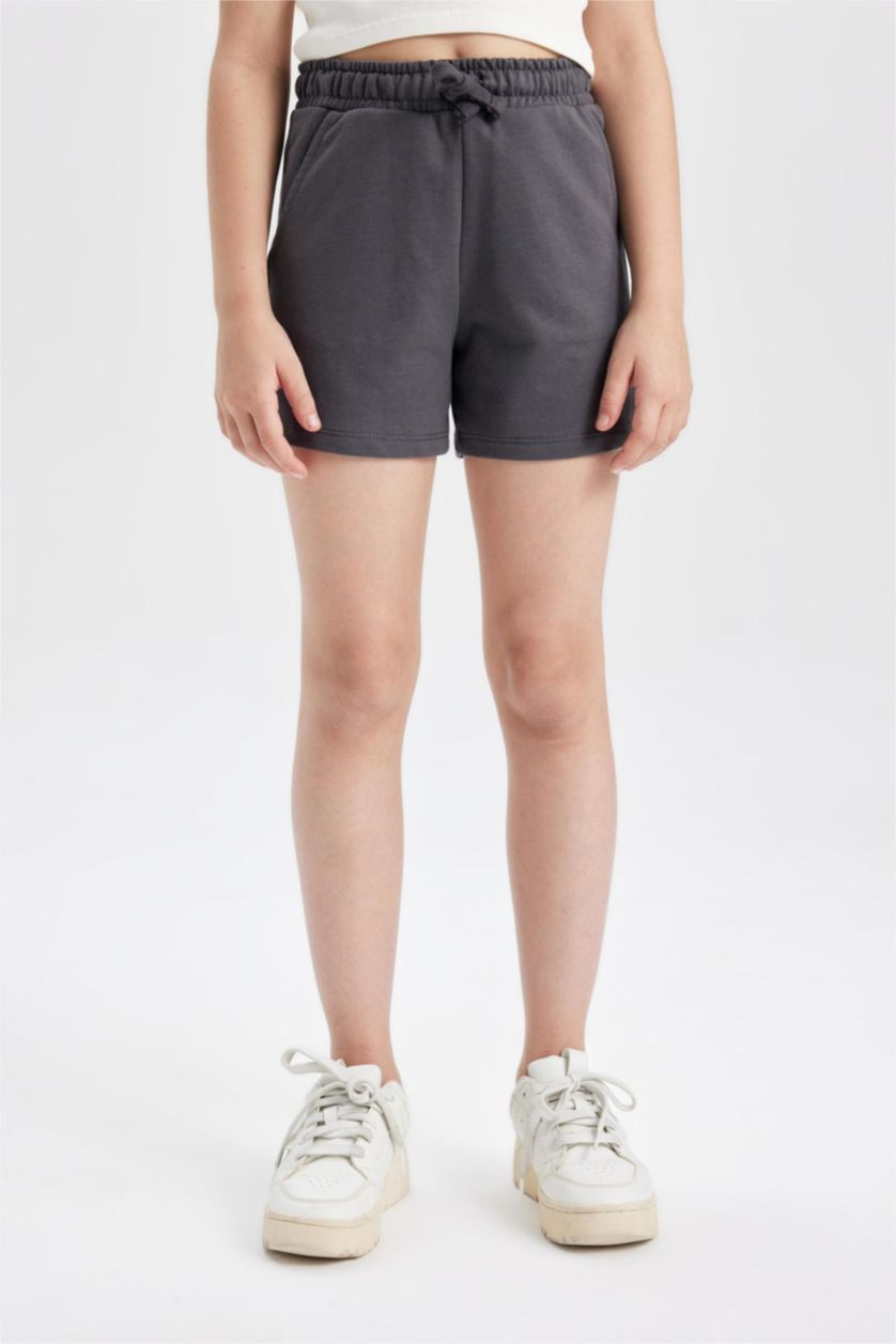 Kız Çocuk - Genç Kız Antrasit Baskılı 2'li Şort Kız Çocuk