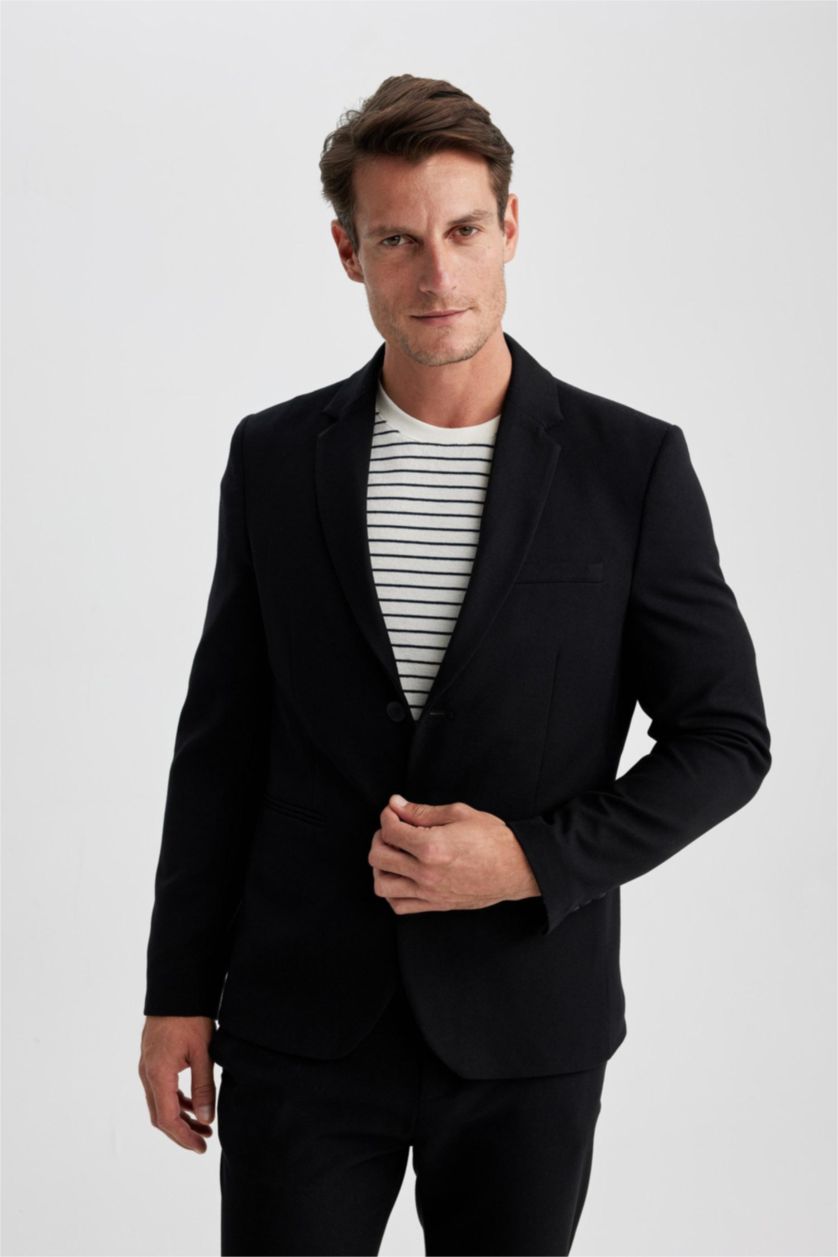 MAN Black Slim Fit Lined Blazer