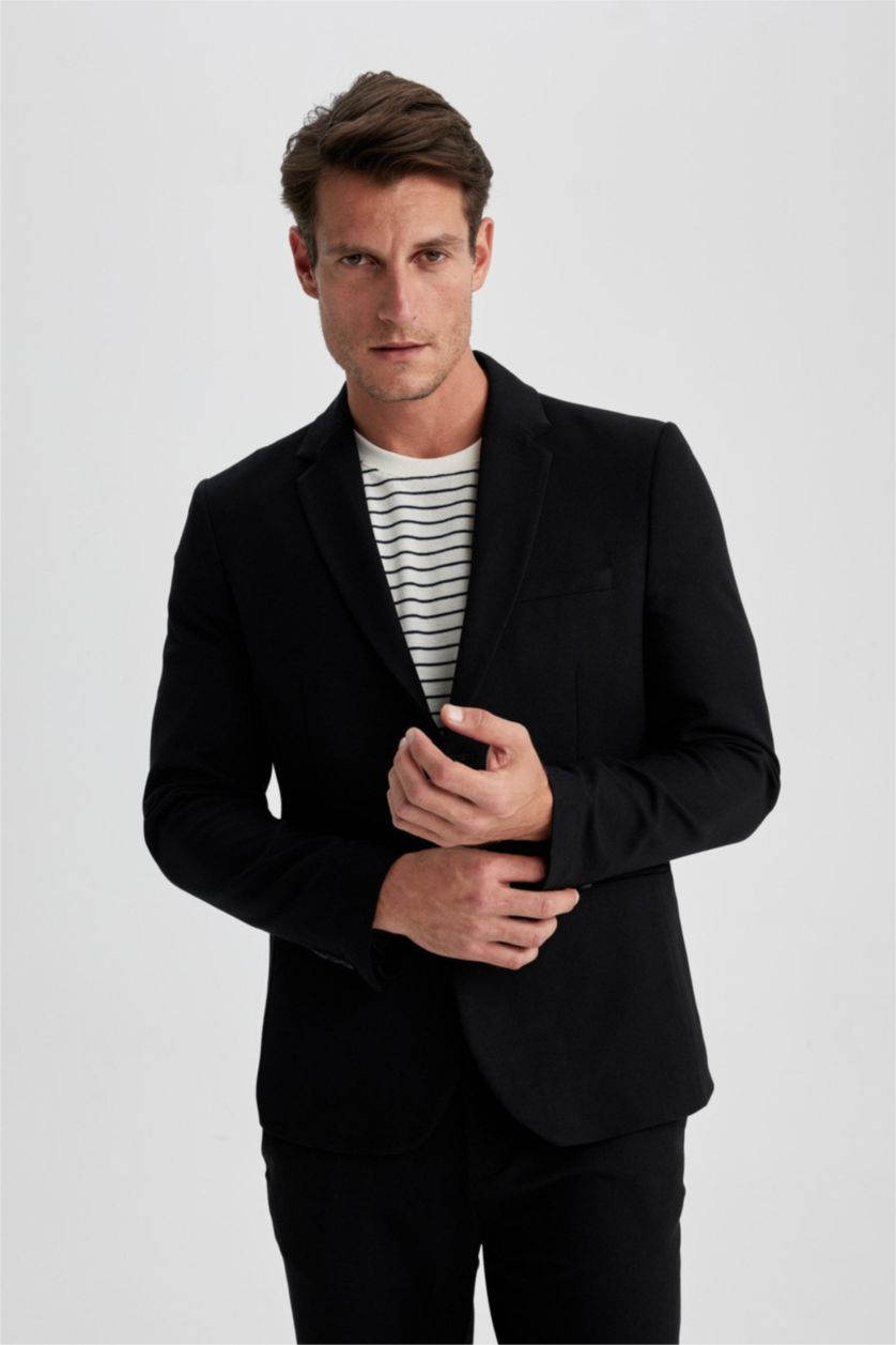 MAN Black Slim Fit Lined Blazer