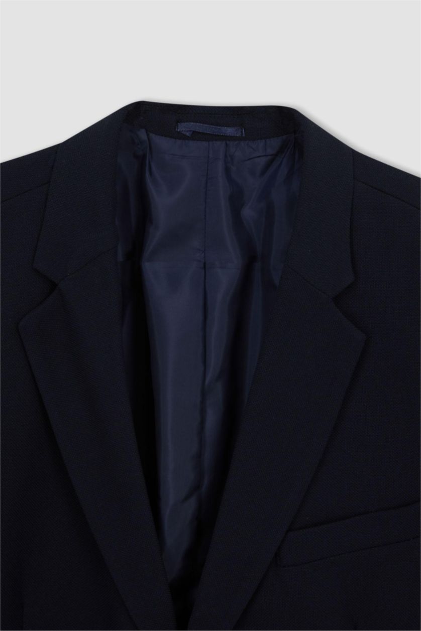 رجالي كحلي جاكيت بليزر سليم فيت مبطن