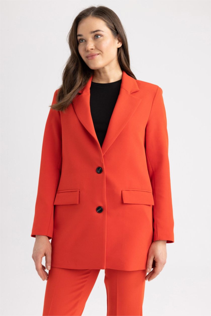 WOMAN Red Regular Fit Blazer