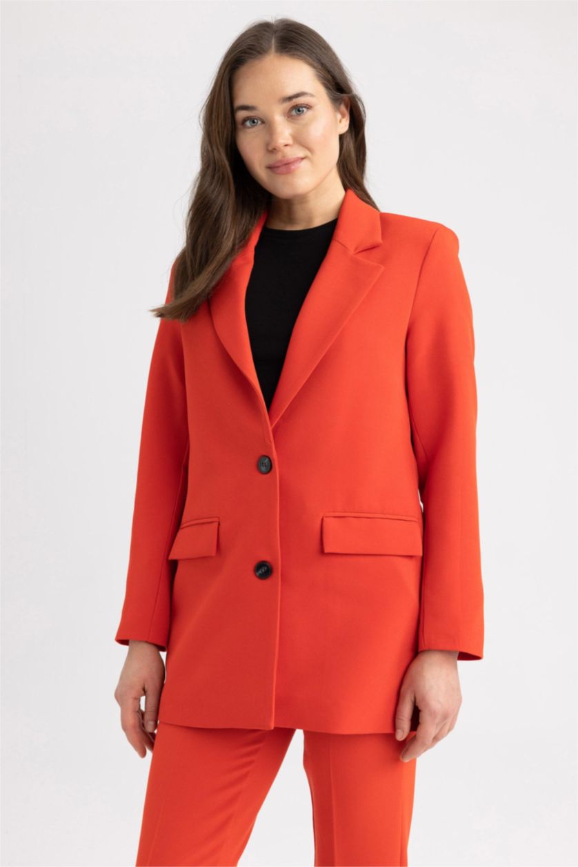 WOMAN Red Regular Fit Blazer