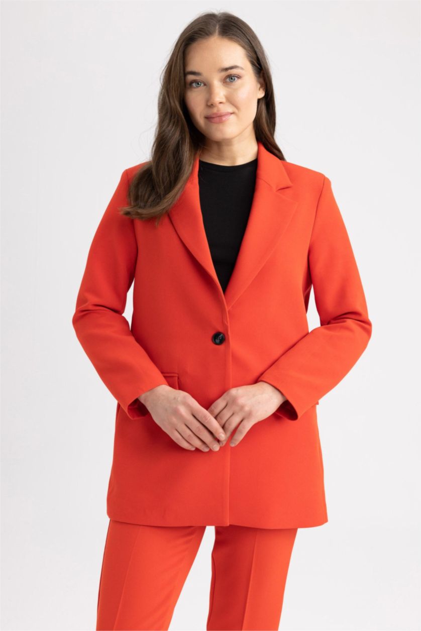 WOMAN Red Regular Fit Blazer