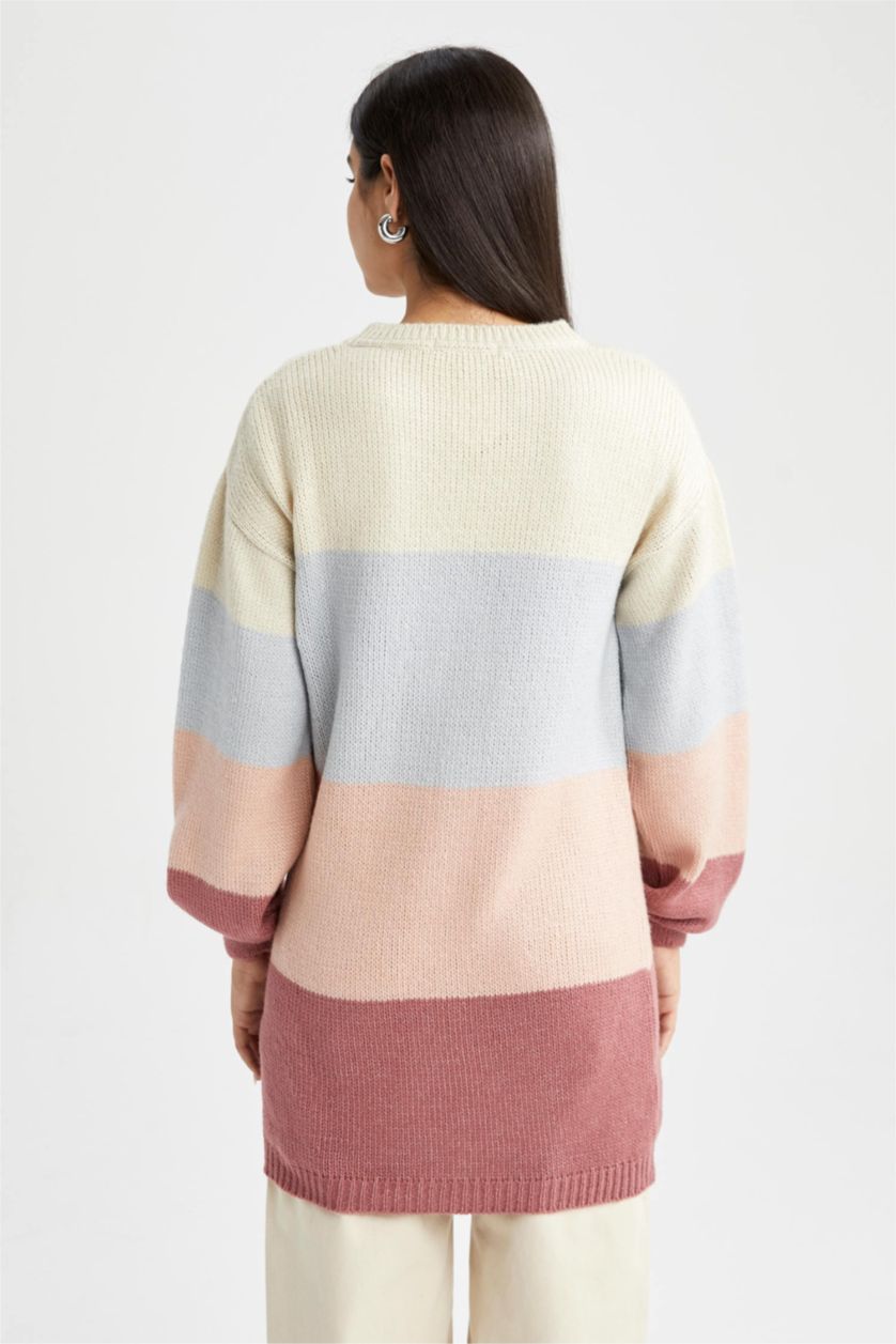 Женская Розовый Туника стандартного кроя с круглым вырезом