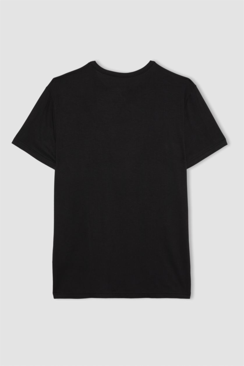 رجال أسود بلوزة فيسكوز سليم فيت بياخة مستديرة