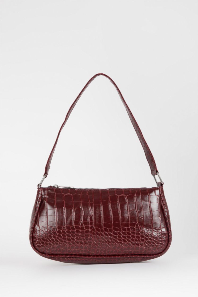 Kadın Bordo Suni Deri El Çantası