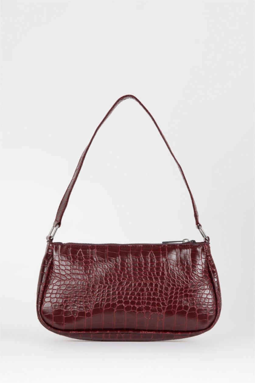 Kadın Bordo Suni Deri El Çantası