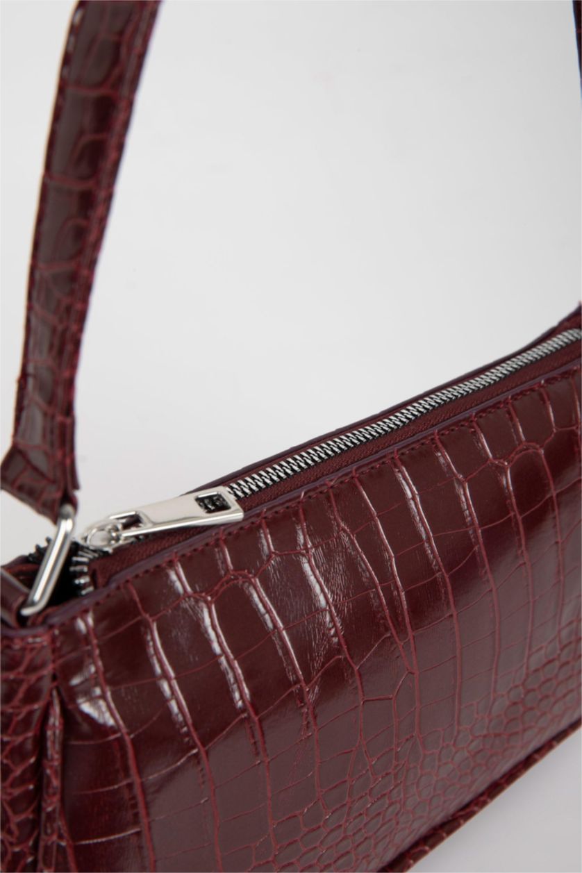 Kadın Bordo Suni Deri El Çantası