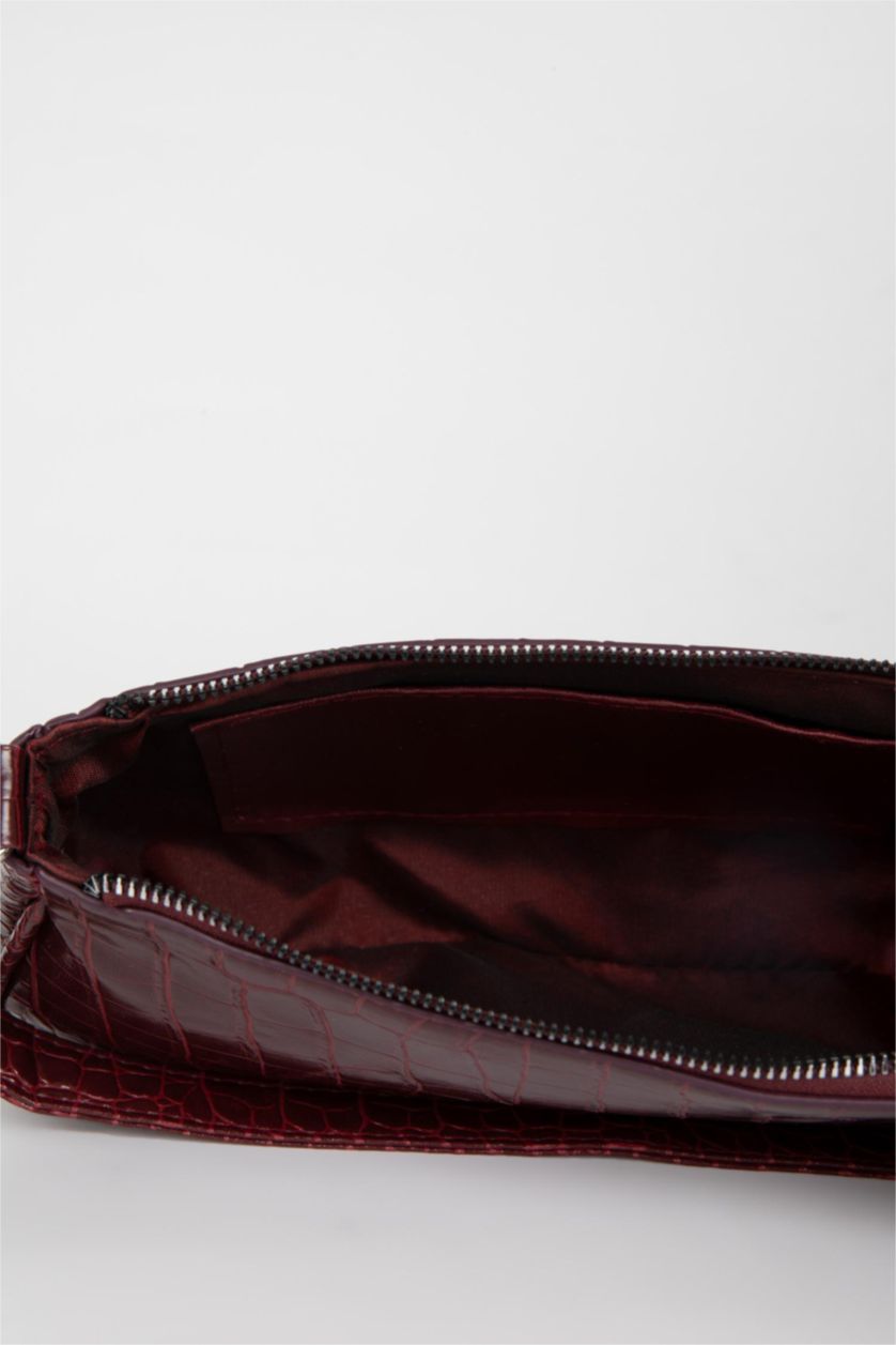 Kadın Bordo Suni Deri El Çantası