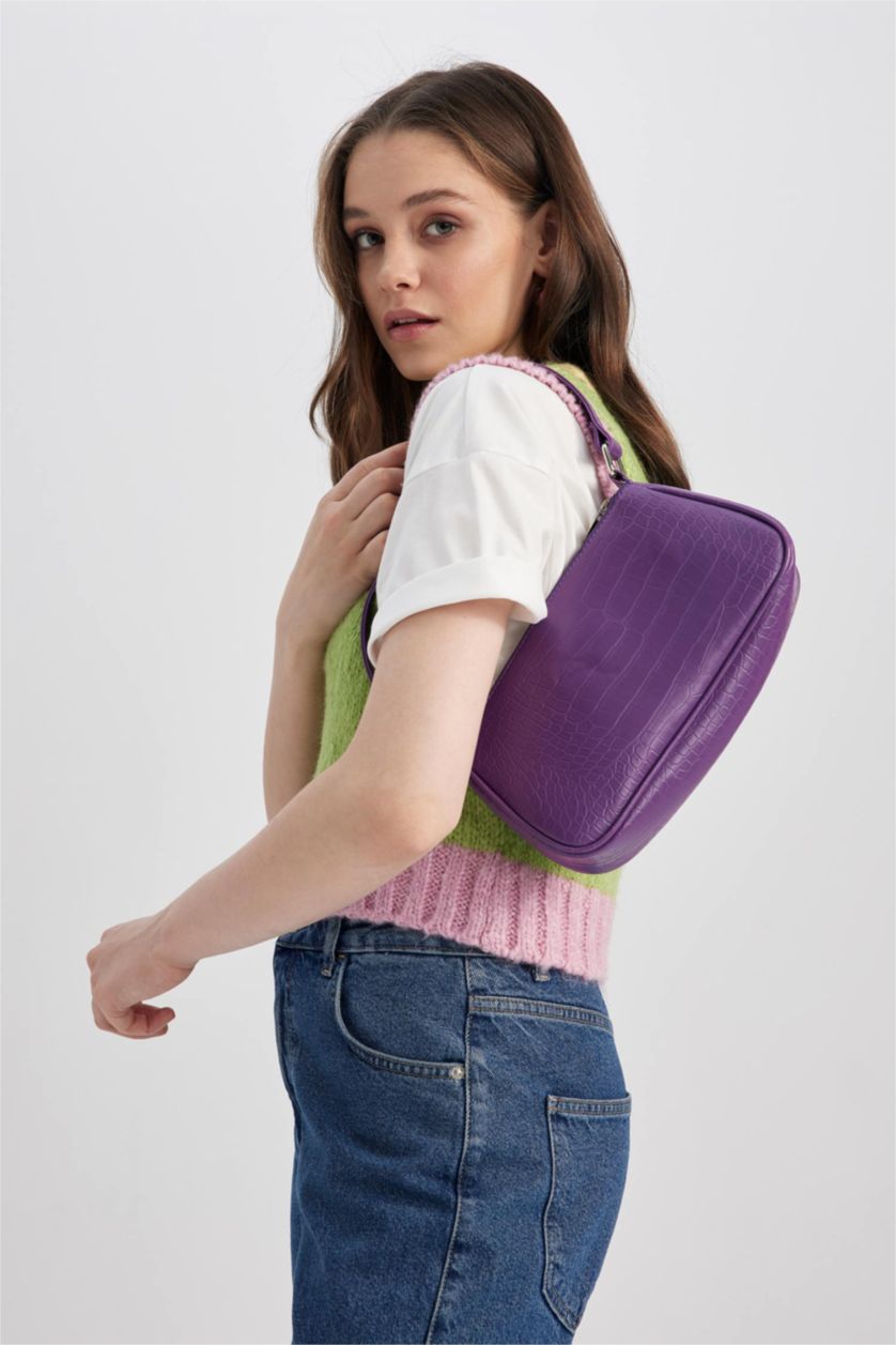 FEMME Violet Pochette En Similicuir Pour Femme