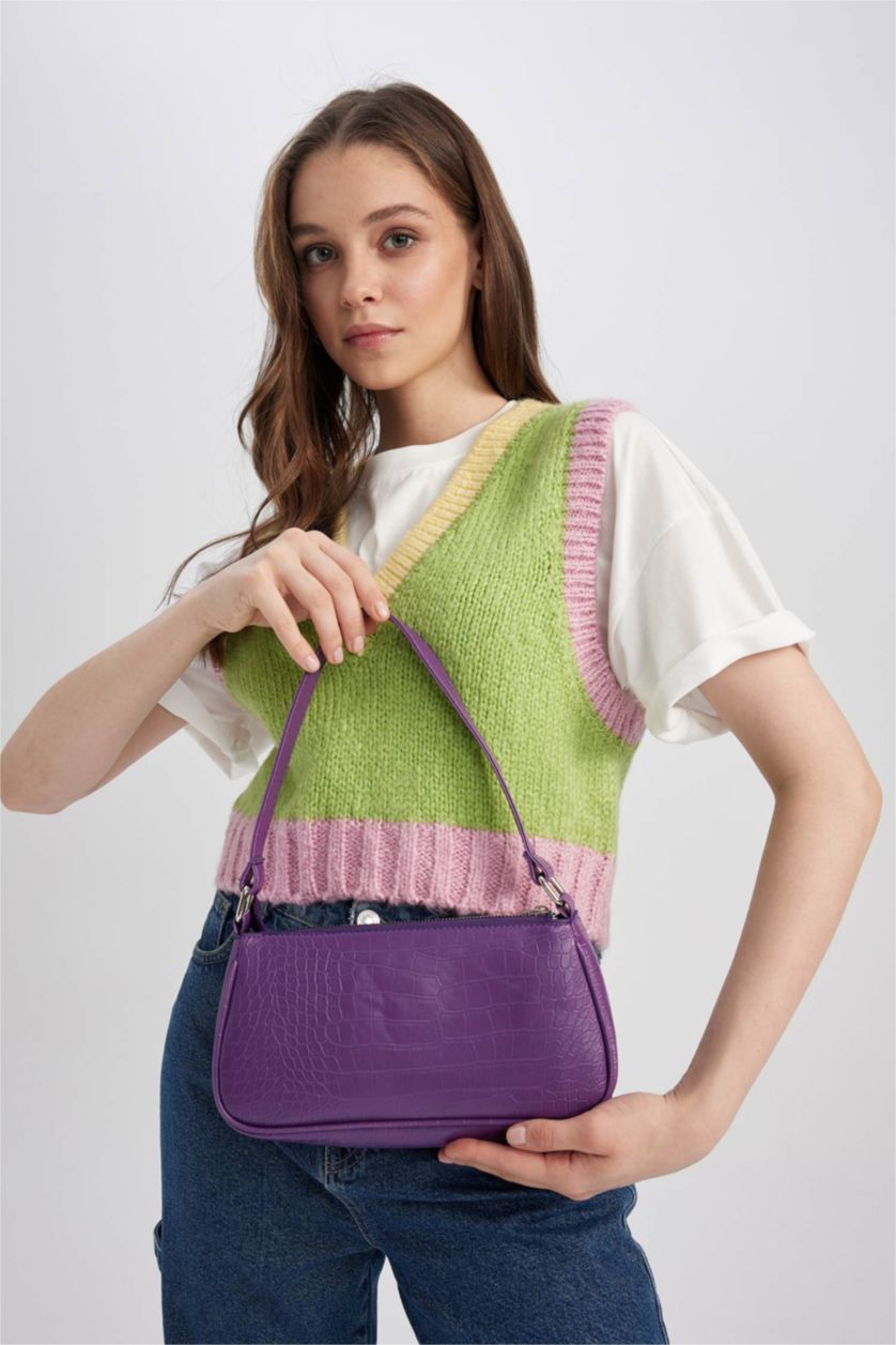 FEMME Violet Pochette En Similicuir Pour Femme