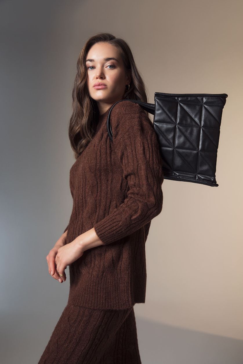 Kadın Siyah Kadın Suni Deri El Çantası