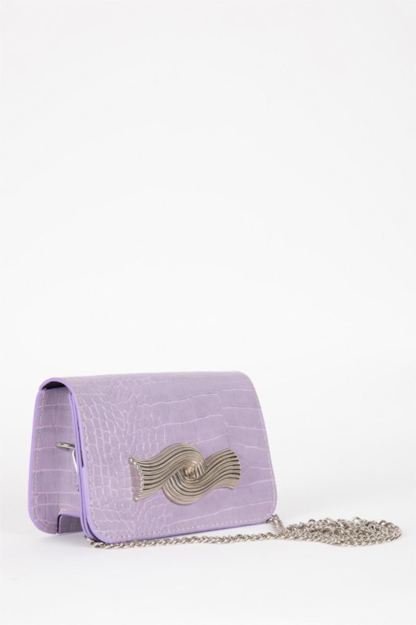 نساء أرجواني شنطة كروس جلد صناعي