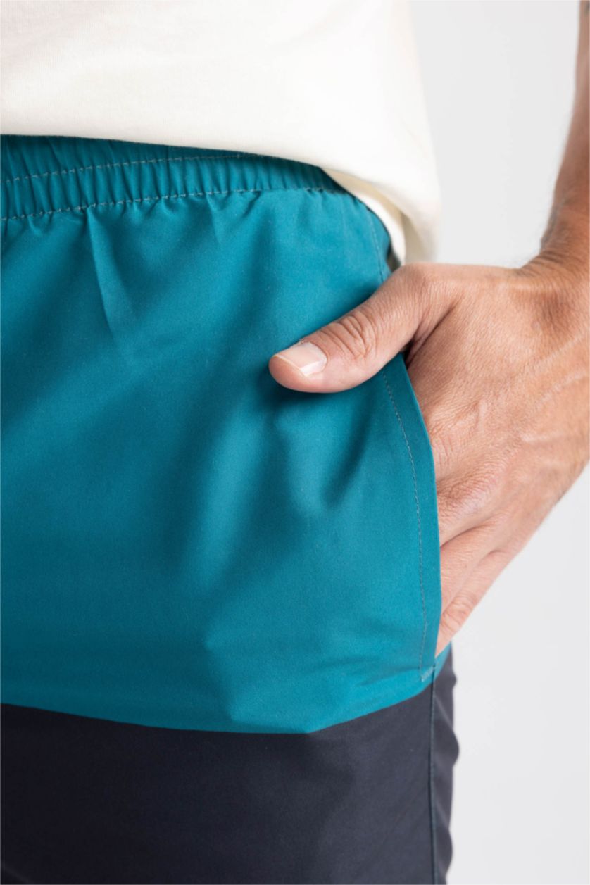 HOMME Vert Foncé Short de Bain coupe régulière imprimé