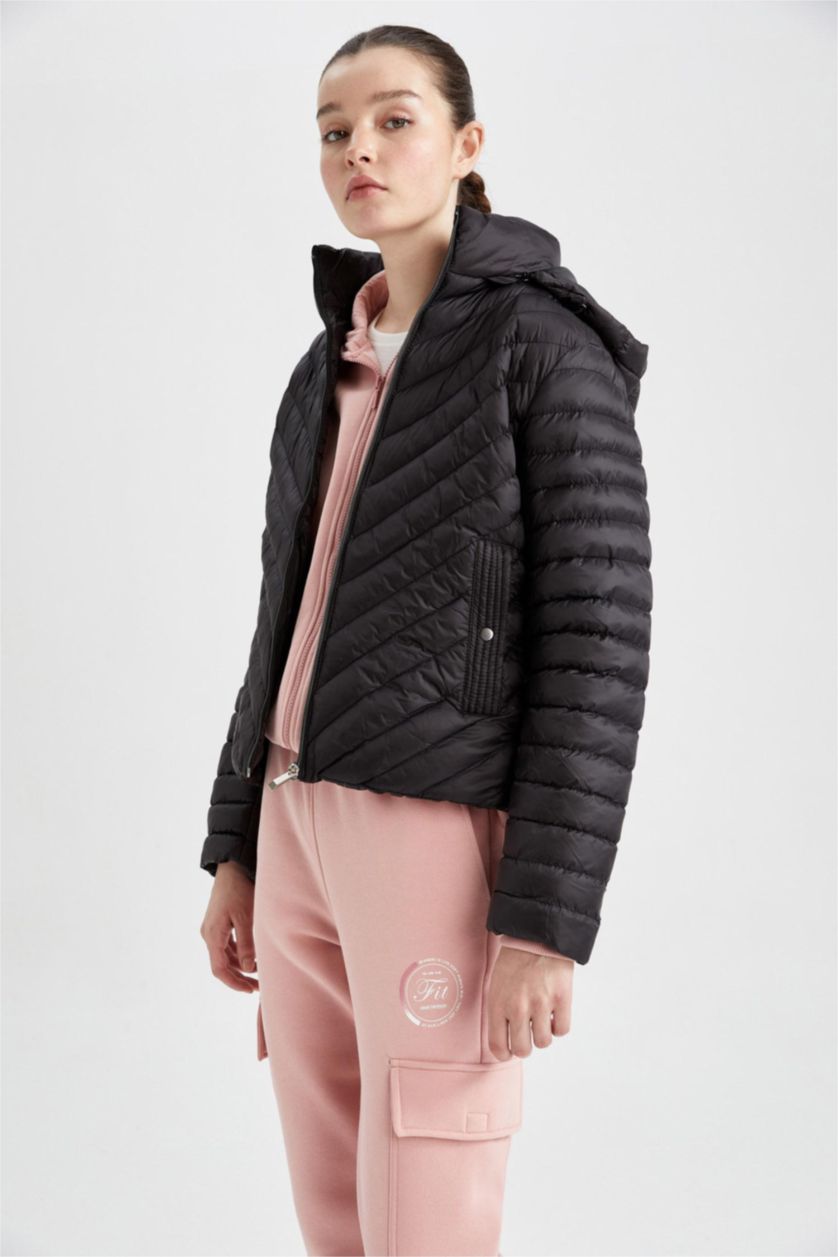 Woman Black Standard Fit Puffer Jacket