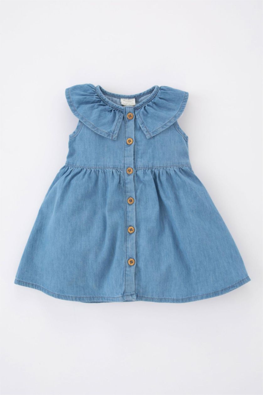 BÉBÉ FILLE Bleu Robe Jean Sans Manches