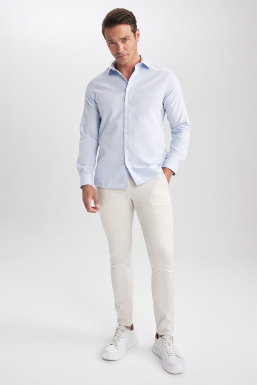 MAN Blue Slim Fit Long Sleeve Shirt