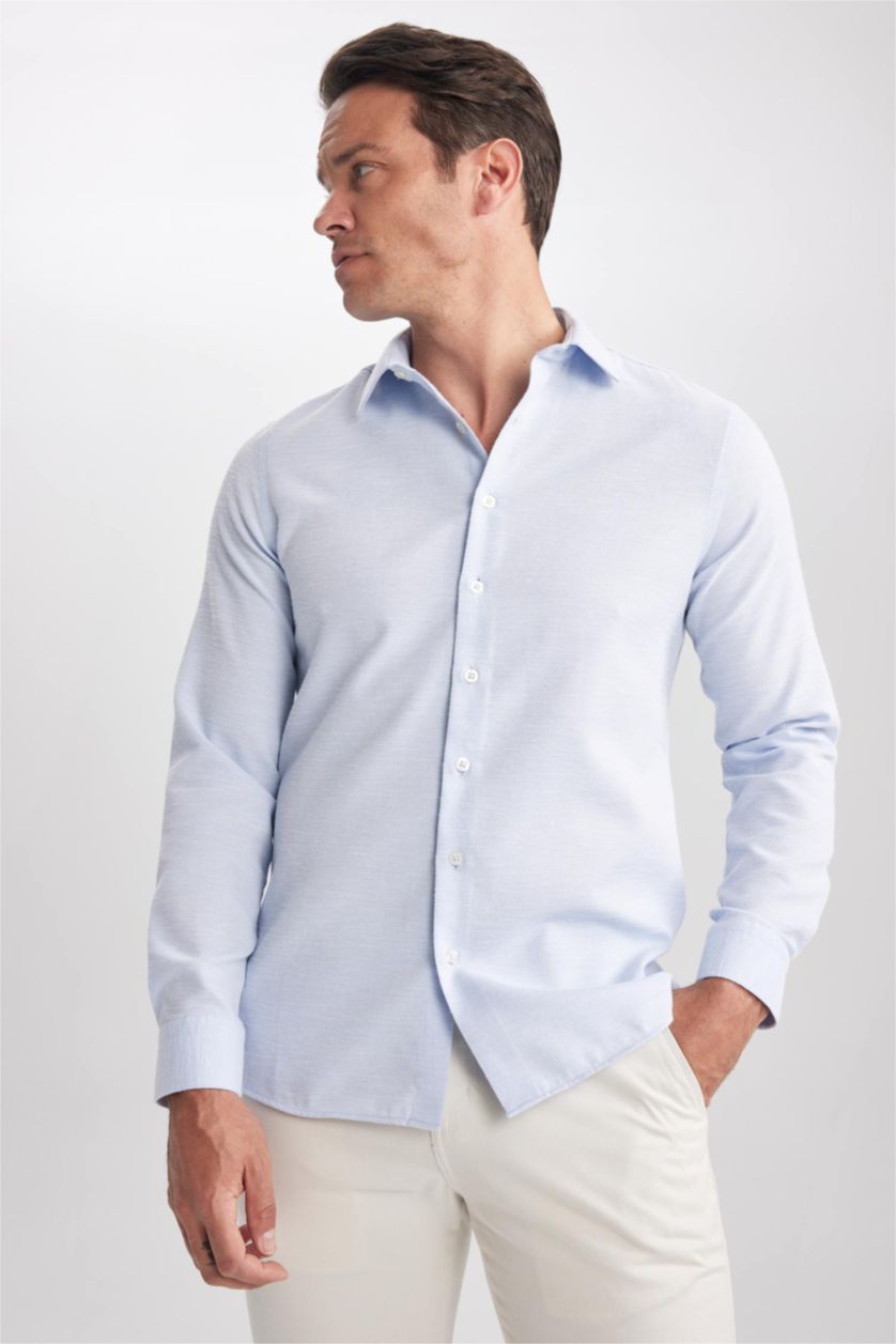 MAN Blue Slim Fit Long Sleeve Shirt