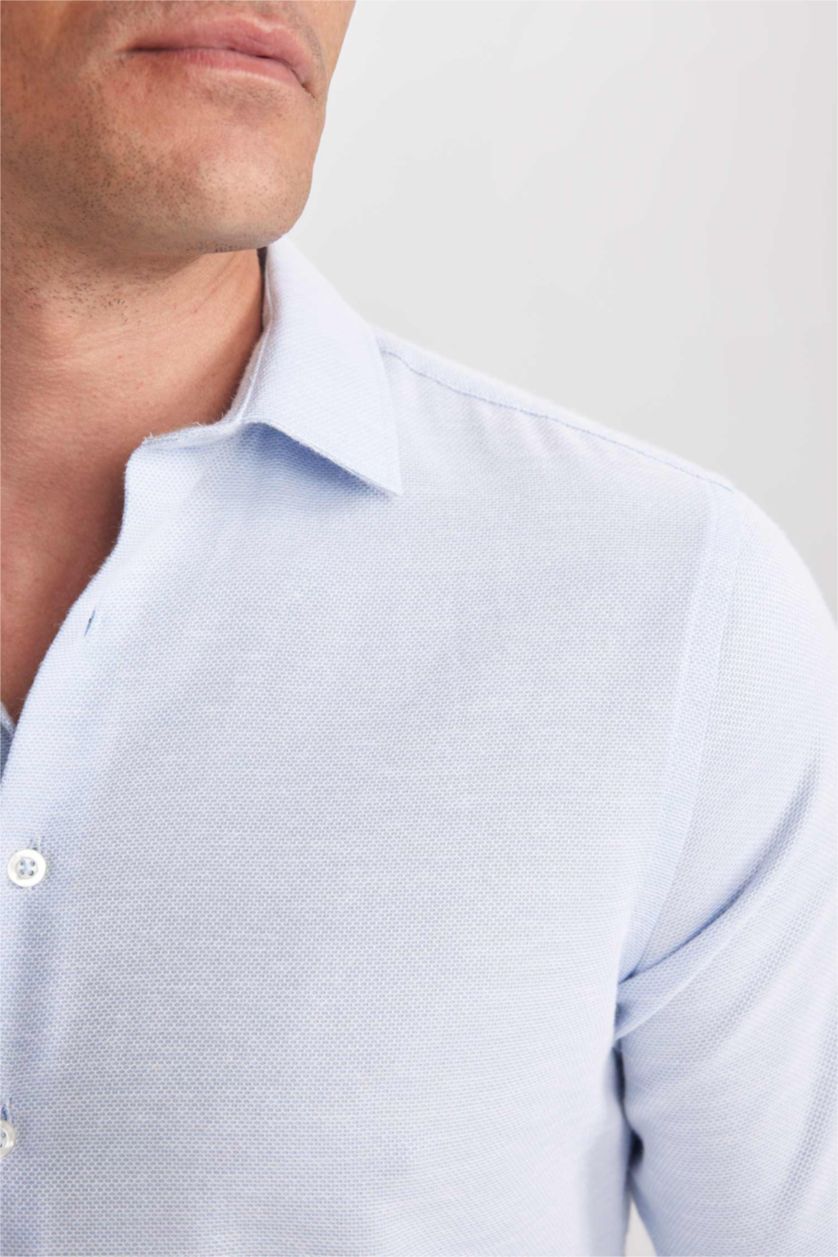 MAN Blue Slim Fit Long Sleeve Shirt