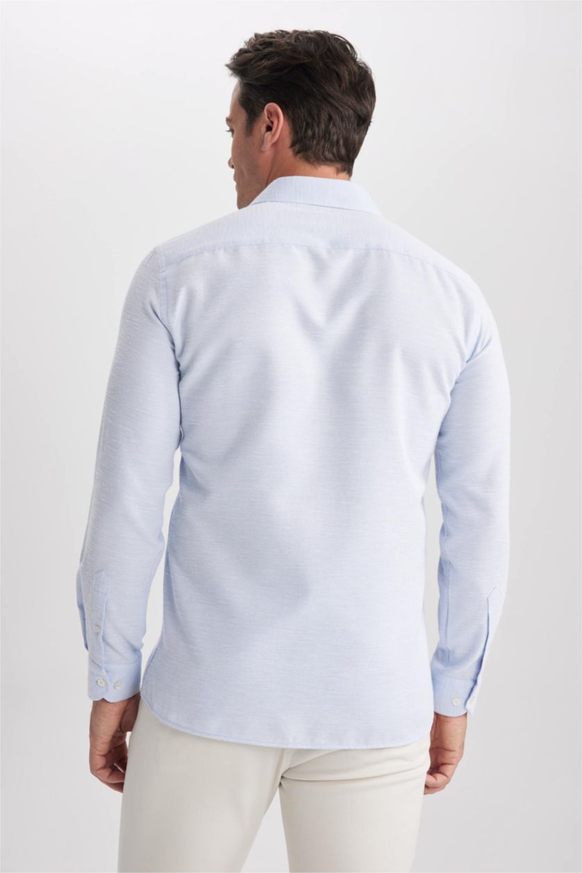 MAN Blue Slim Fit Long Sleeve Shirt