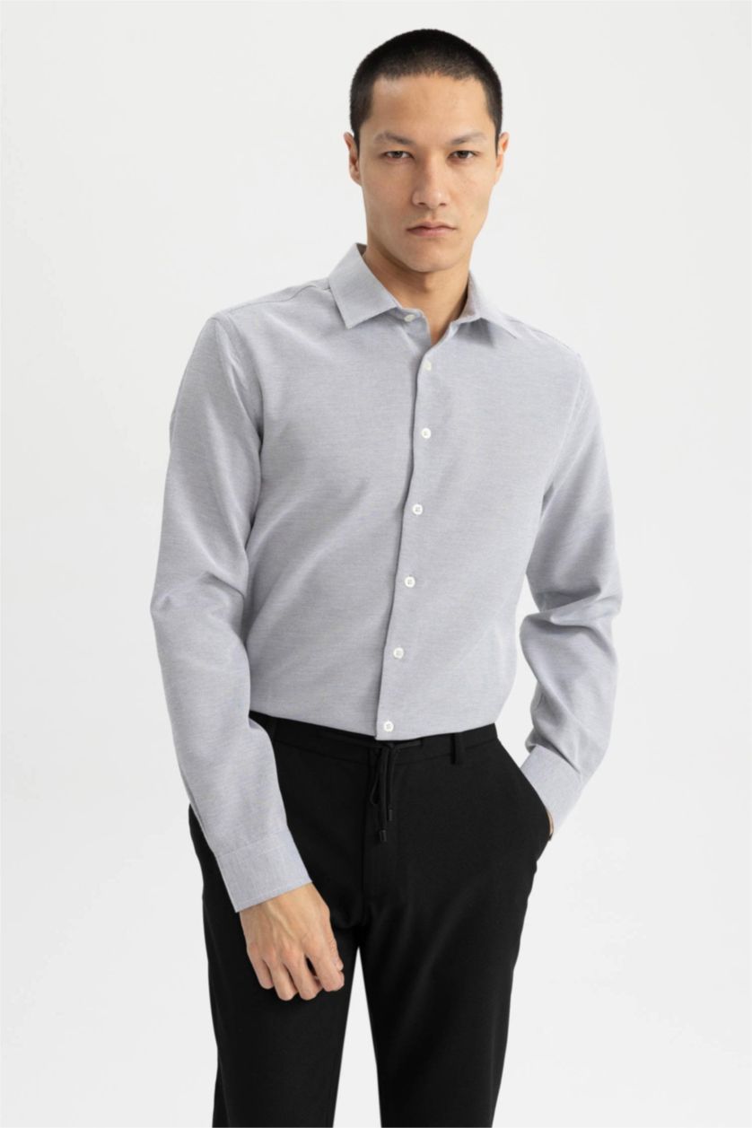 رجالي رمادي قميص بولو سليم فيت