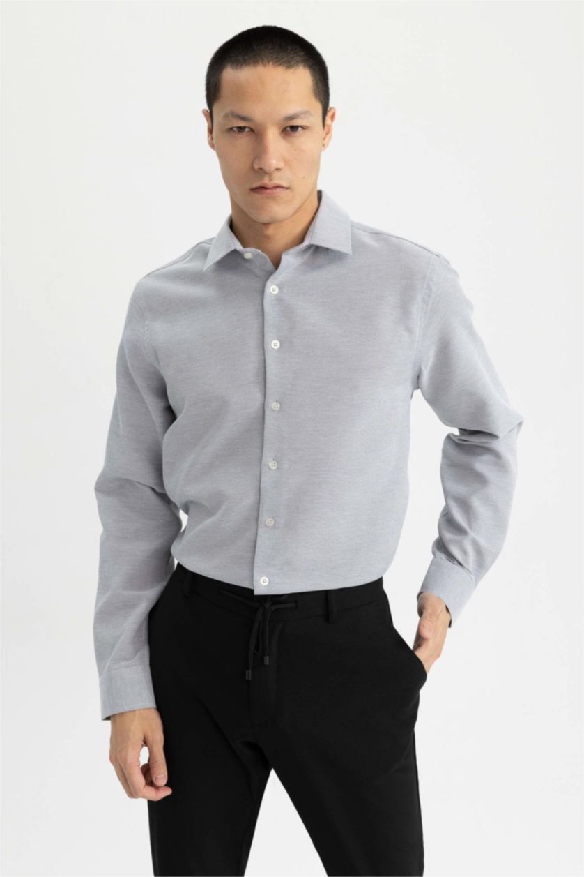 رجالي رمادي قميص بولو سليم فيت