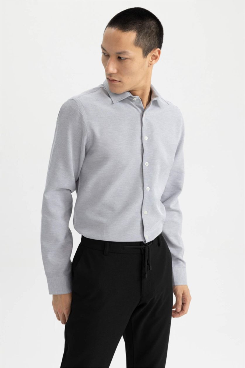 رجالي رمادي قميص بولو سليم فيت