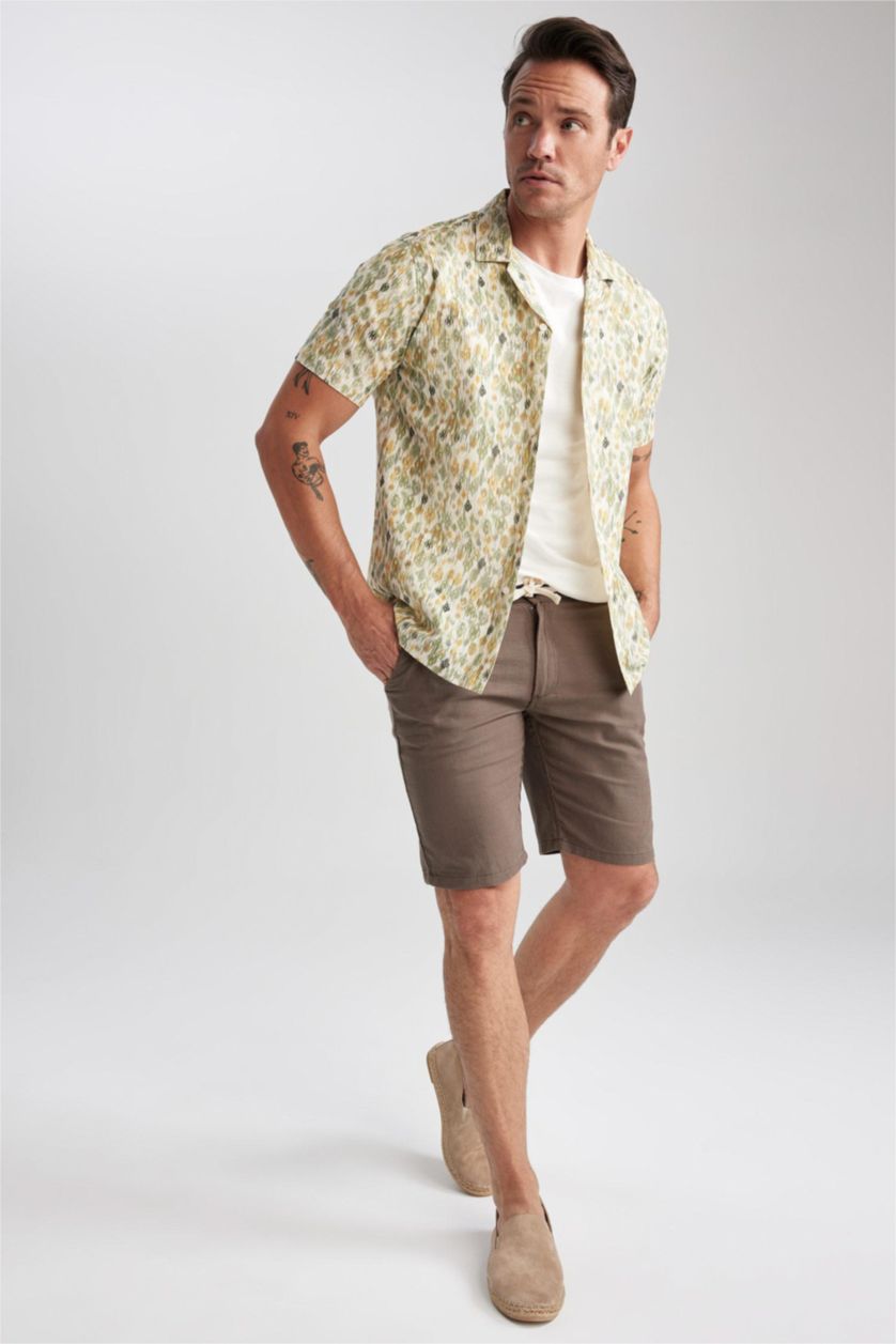 رجالي أخضر فاتح قميص بولو مودرن فيت نص كم