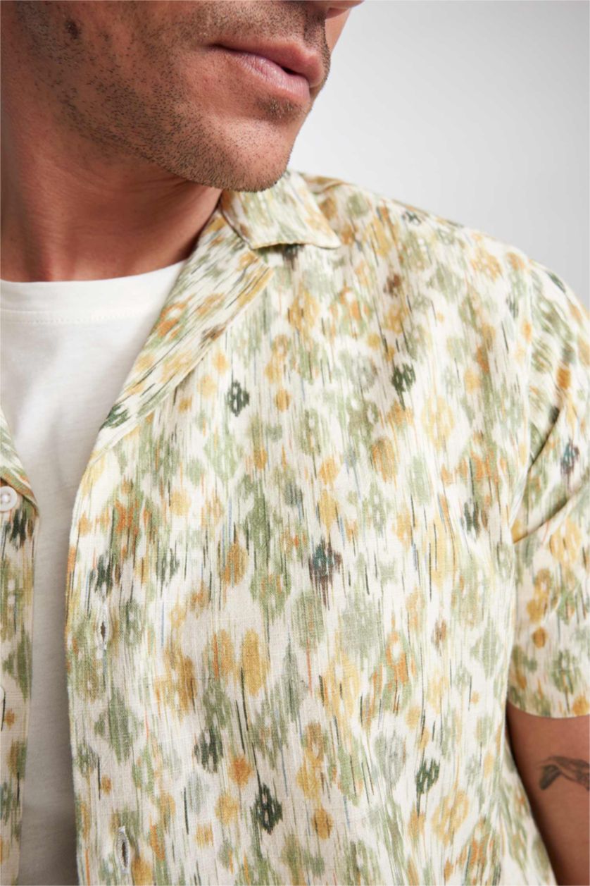 رجالي أخضر فاتح قميص بولو مودرن فيت نص كم