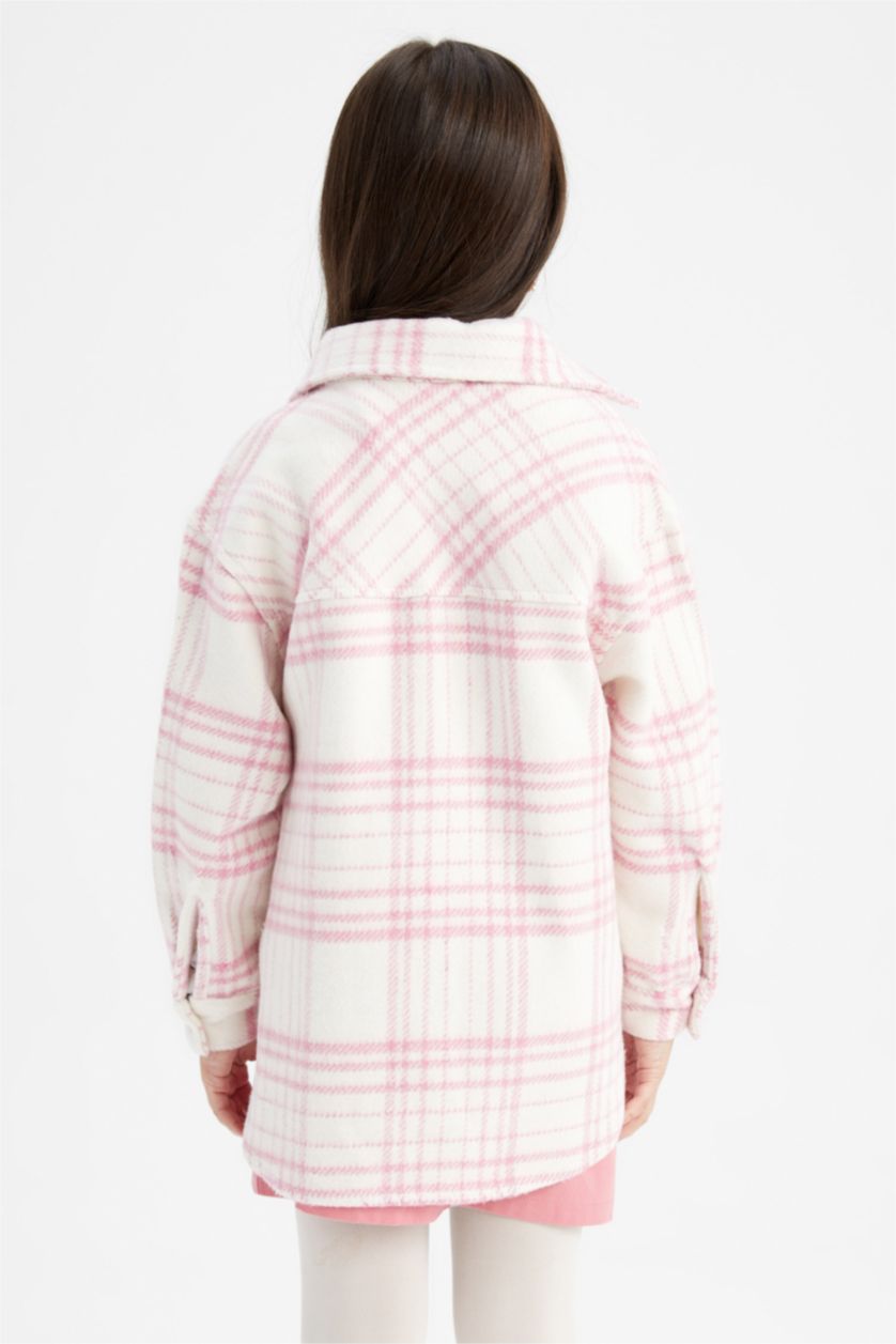 Девочки и подростки Розовый Рубашка оверсайз с длинным рукавом для девочек