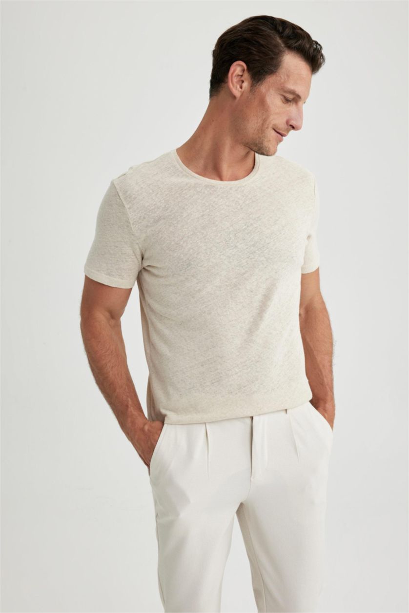 رجالي بيج تي شيرت مودرن فيت برقبة مستديرة