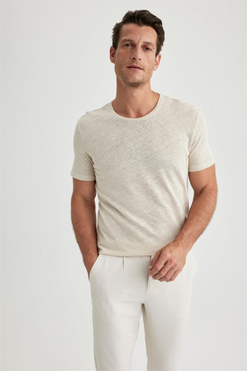 رجالي بيج تي شيرت مودرن فيت برقبة مستديرة