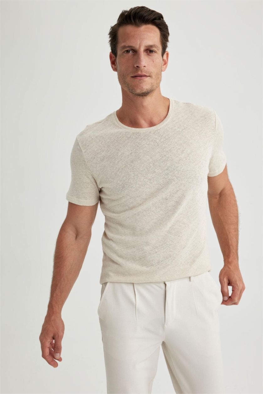 رجالي بيج تي شيرت مودرن فيت برقبة مستديرة