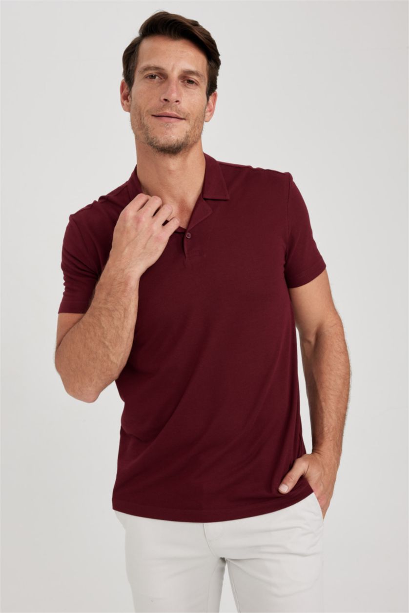 رجال خمري تي شيرت بولو مودرن فيت