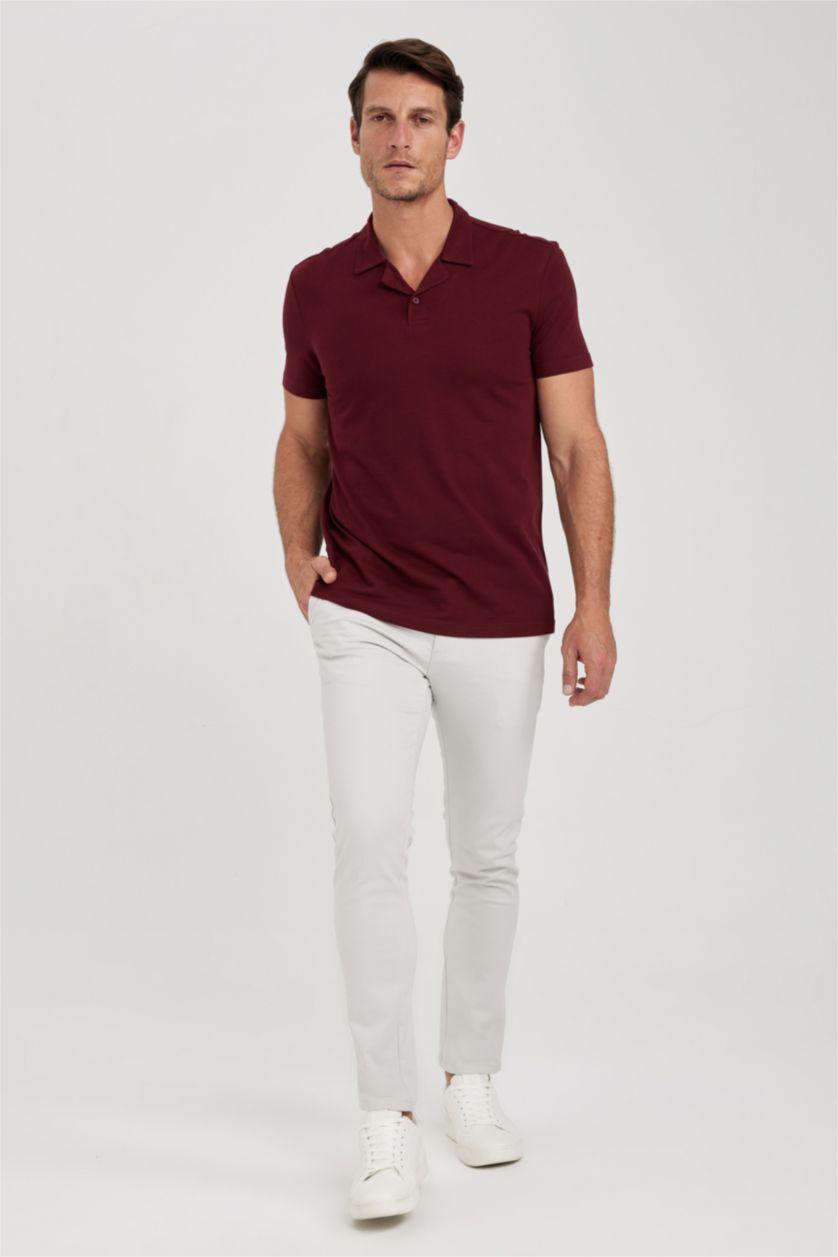 رجال خمري تي شيرت بولو مودرن فيت