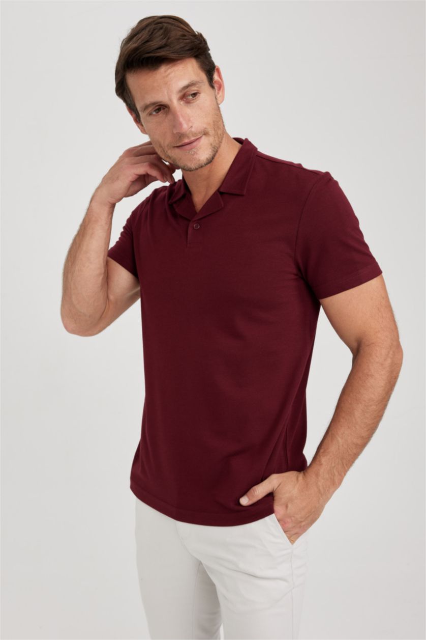 رجال خمري تي شيرت بولو مودرن فيت