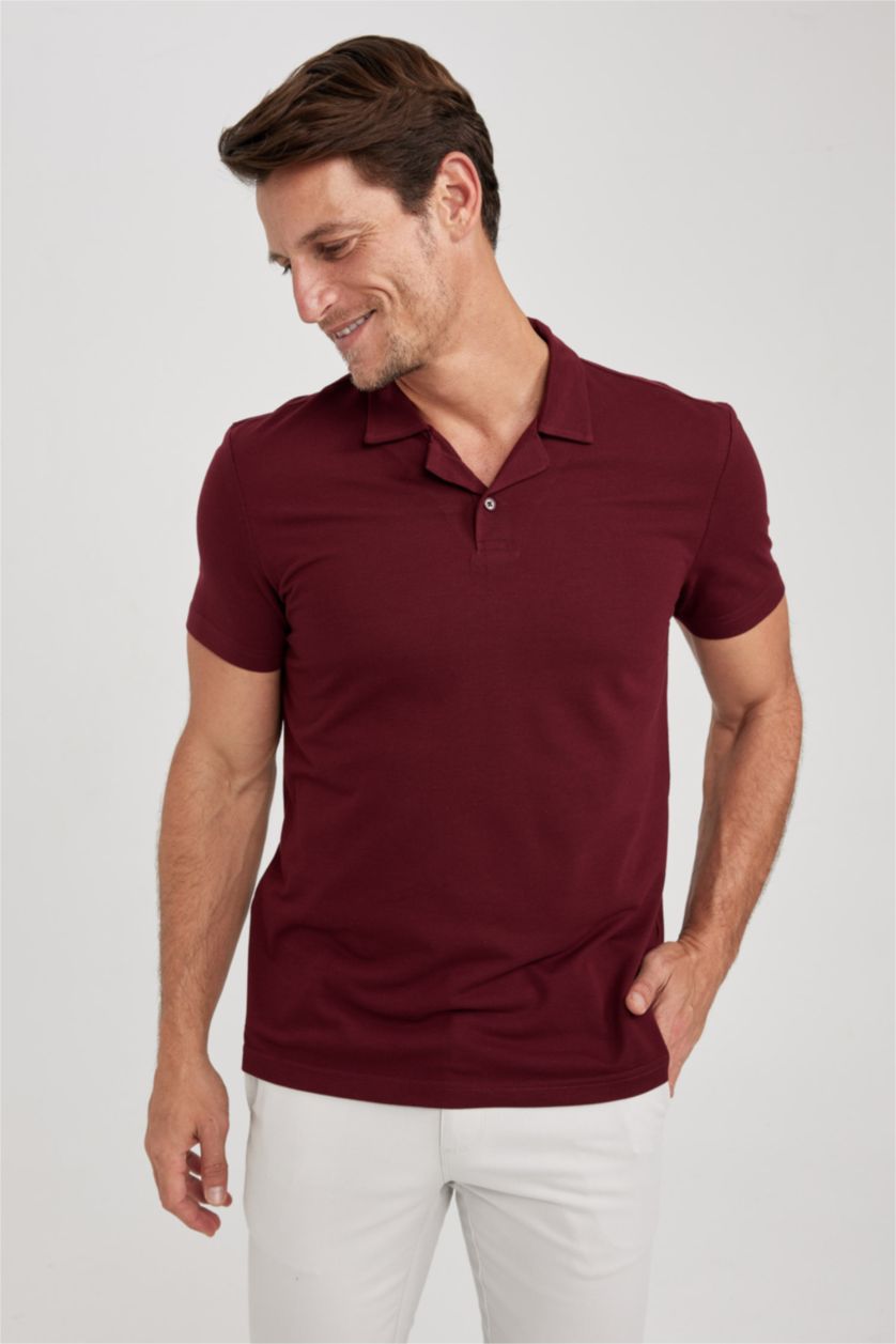رجال خمري تي شيرت بولو مودرن فيت
