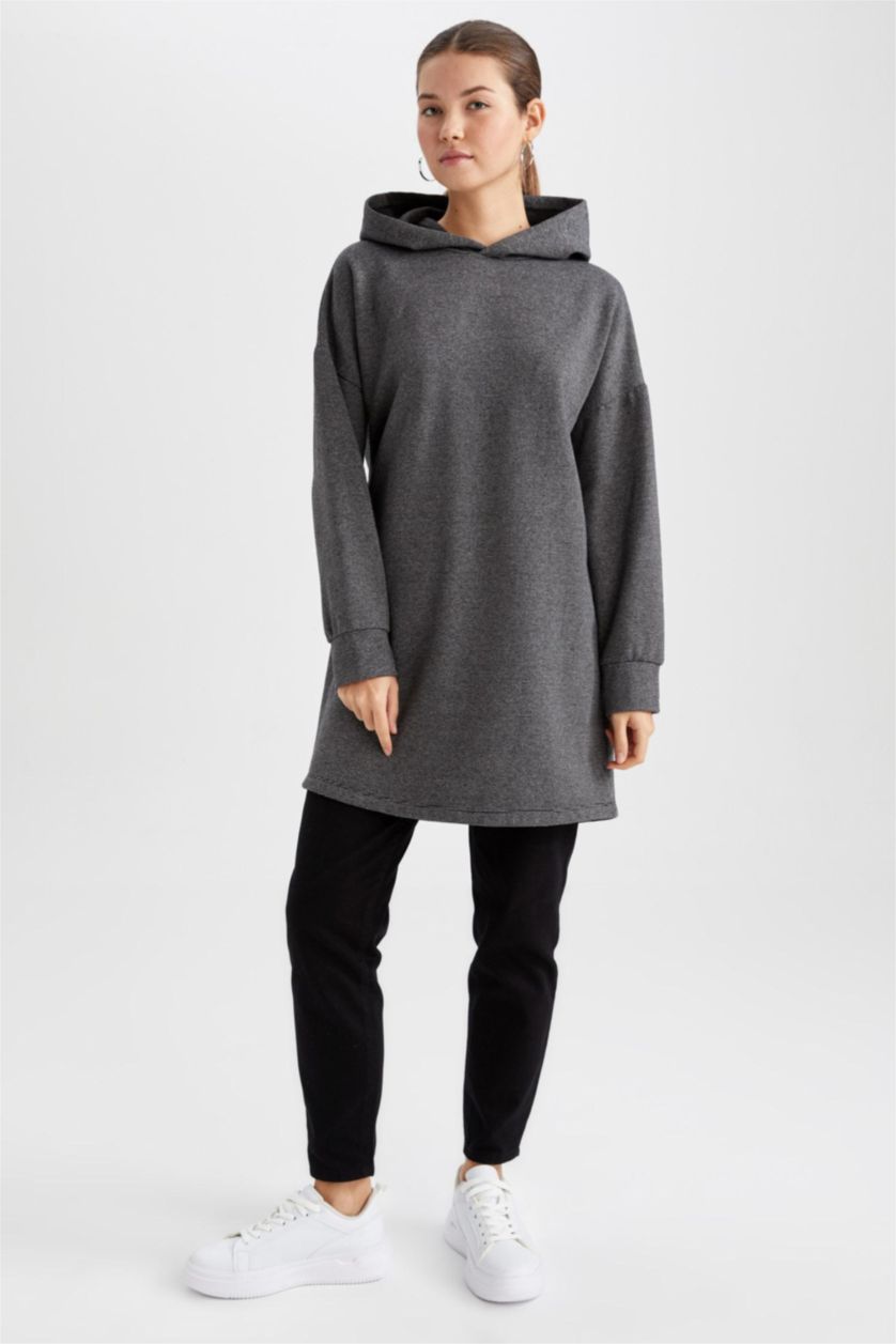 Жіночий Антрацит Туніка з довгим рукавом стандартного крою з тонкої тканини для жінок