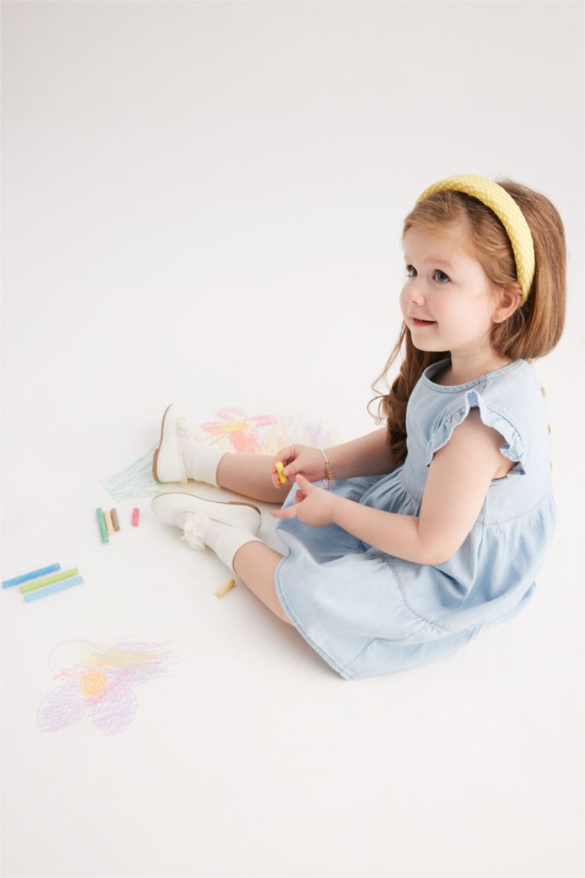 BÉBÉ FILLE BLEU Clair Robe Jean Col Ras Du Cou Sans Manches