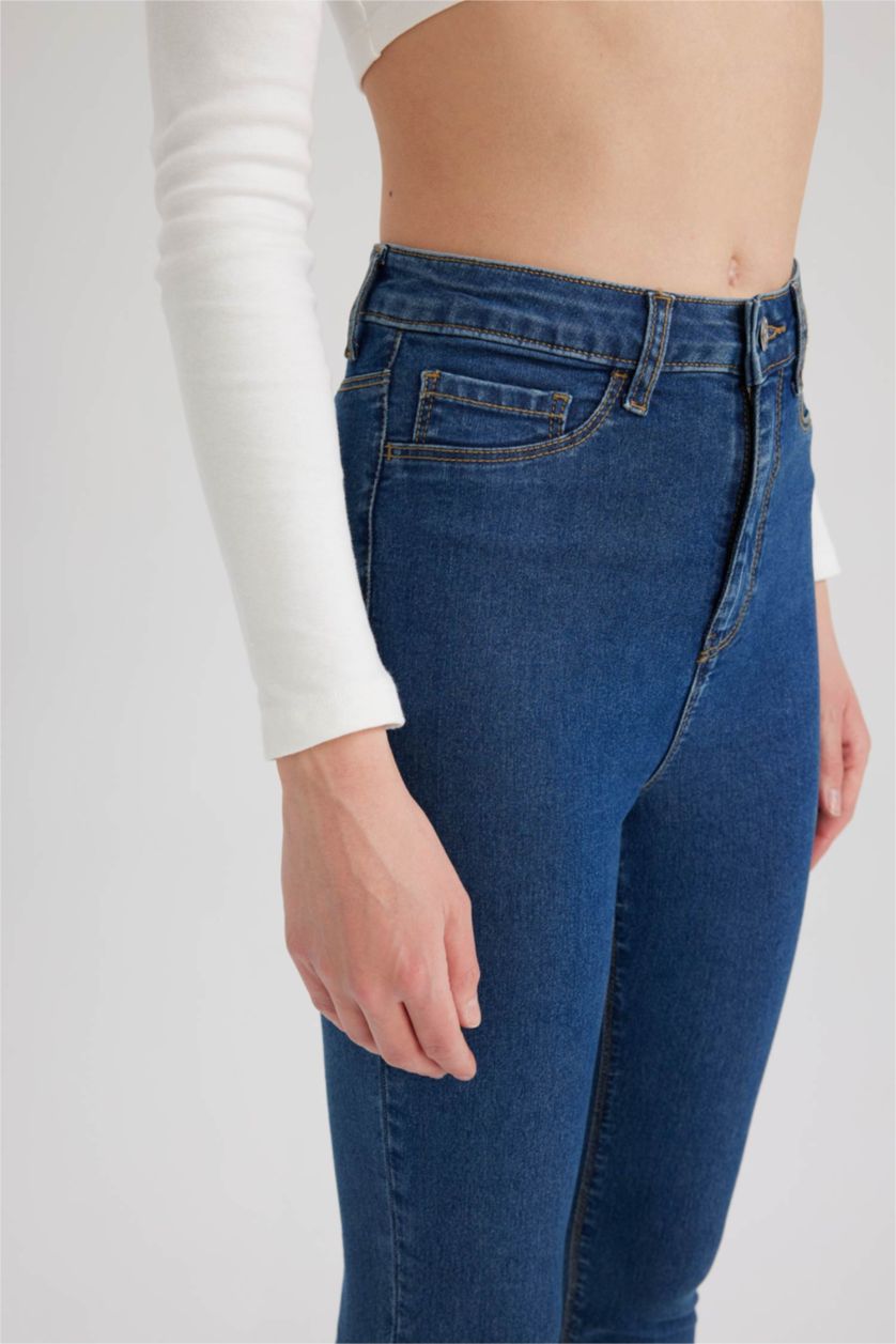 WOMAN Blue Super Skinny Jegging Fit High Waist Jeans