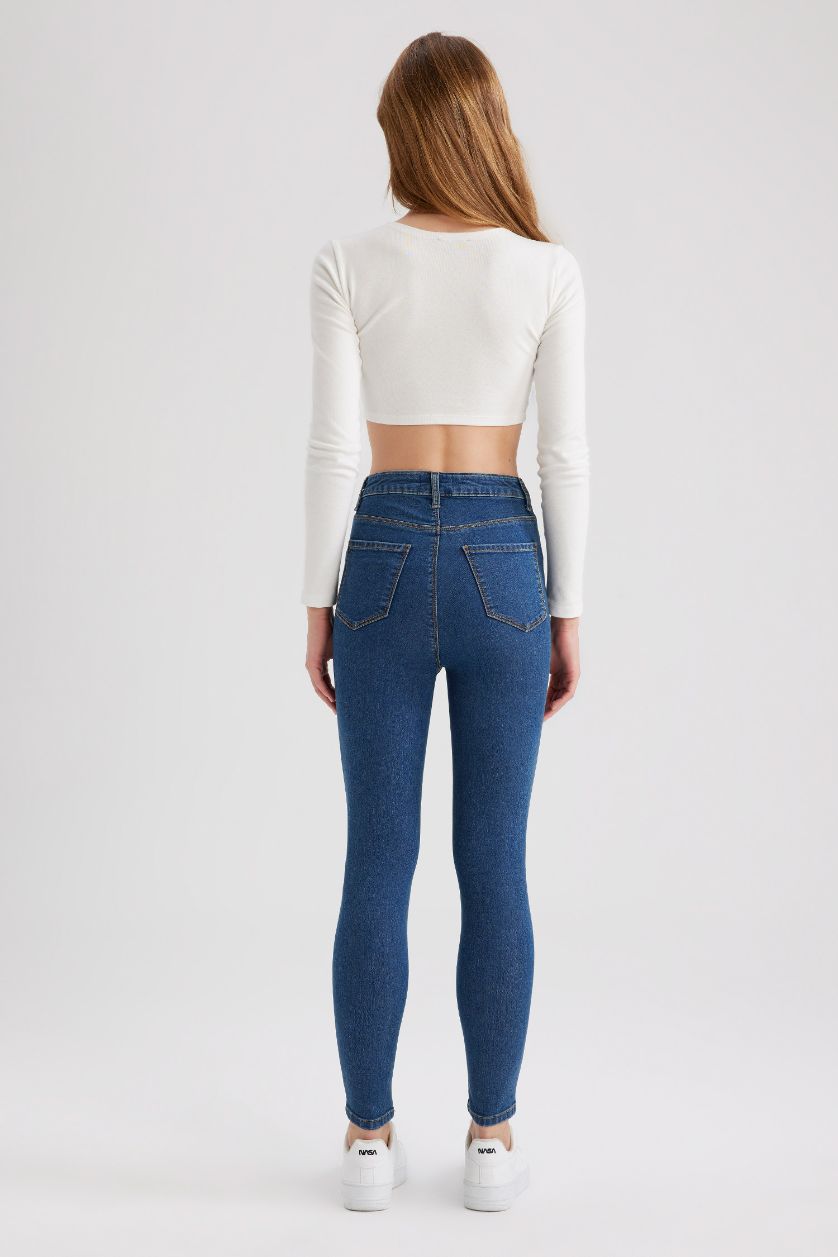 WOMAN Blue Super Skinny Jegging Fit High Waist Jeans