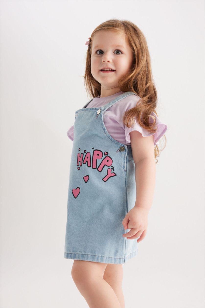 BABY GIRL Light Blue Baby Girl Snoopy Licensed Jean Jumpsuit