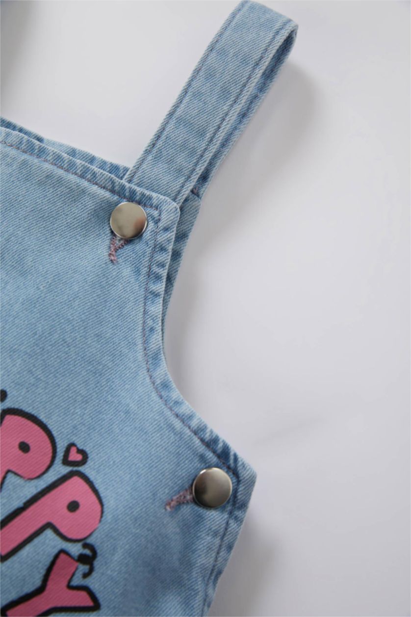 BABY GIRL Light Blue Baby Girl Snoopy Licensed Jean Jumpsuit