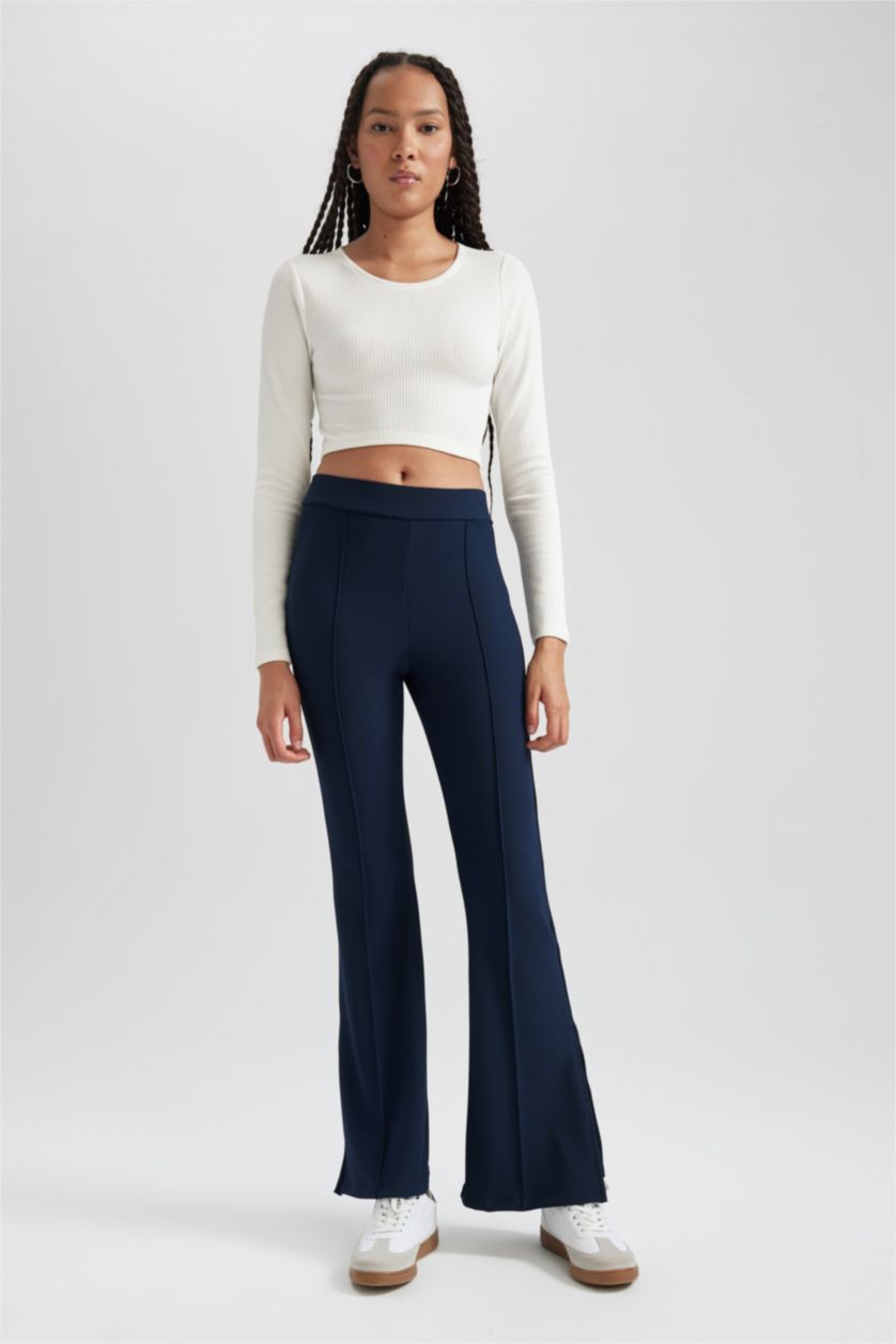 FEMME Marin Leggings taille haute à coupe évasée