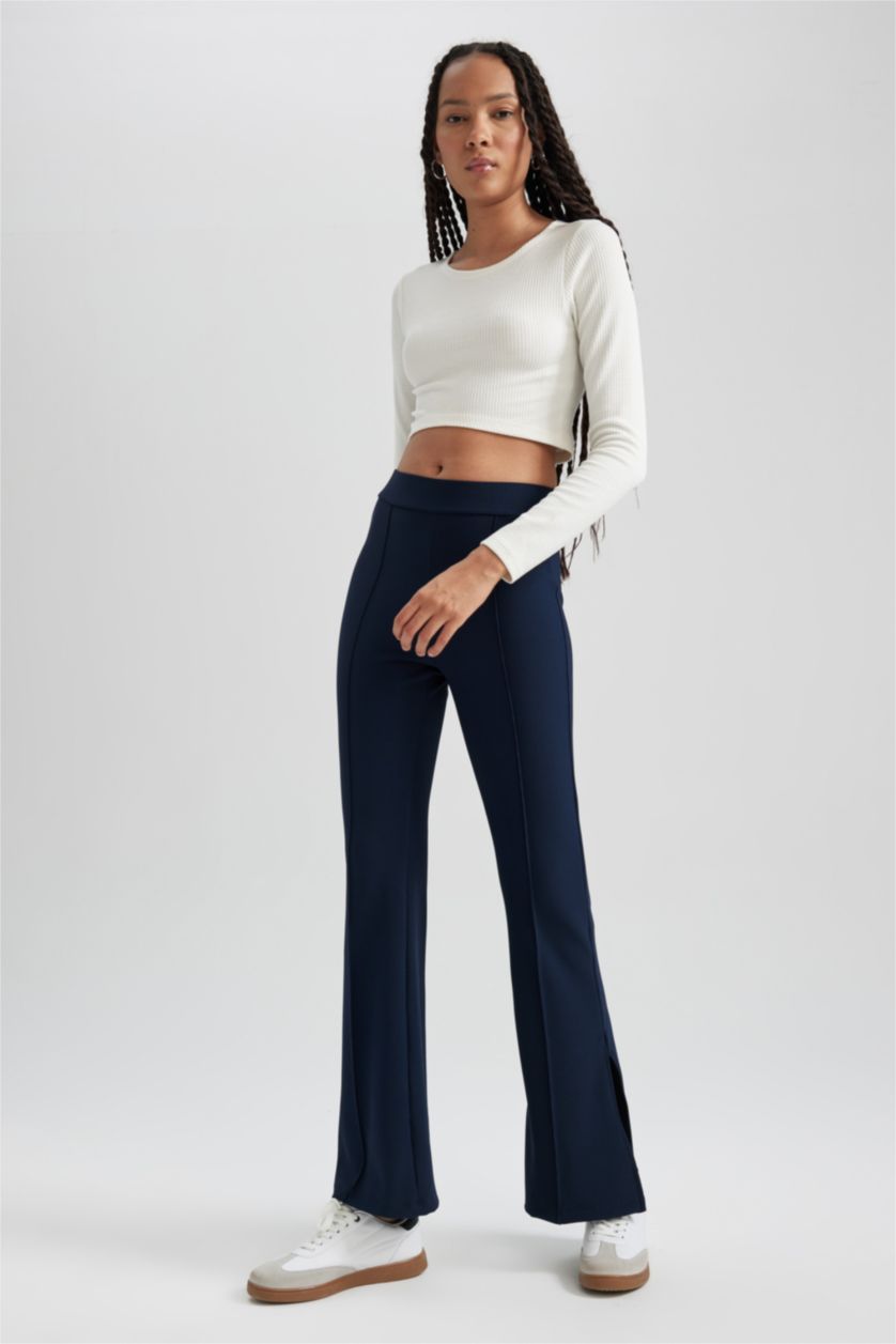 FEMME Marin Leggings taille haute à coupe évasée