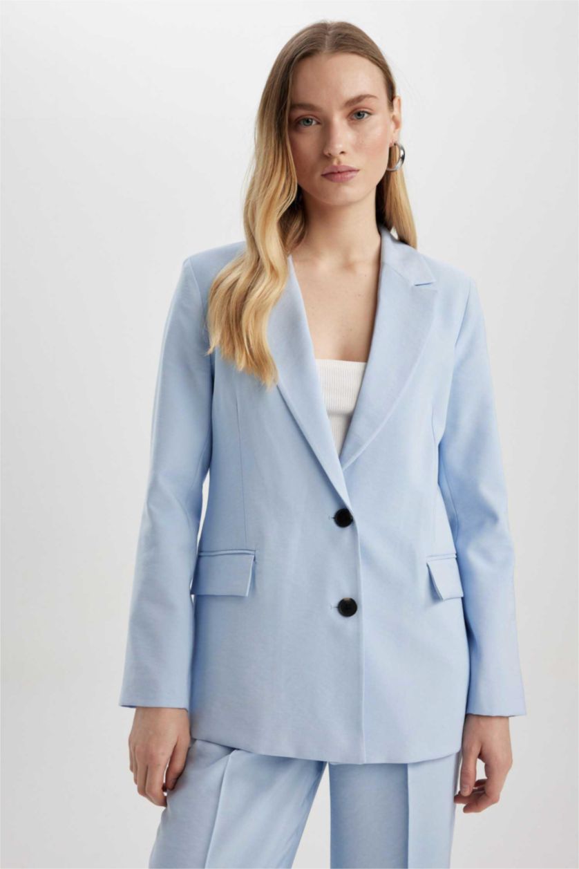 WOMAN Light Blue Loose Fit Blazer