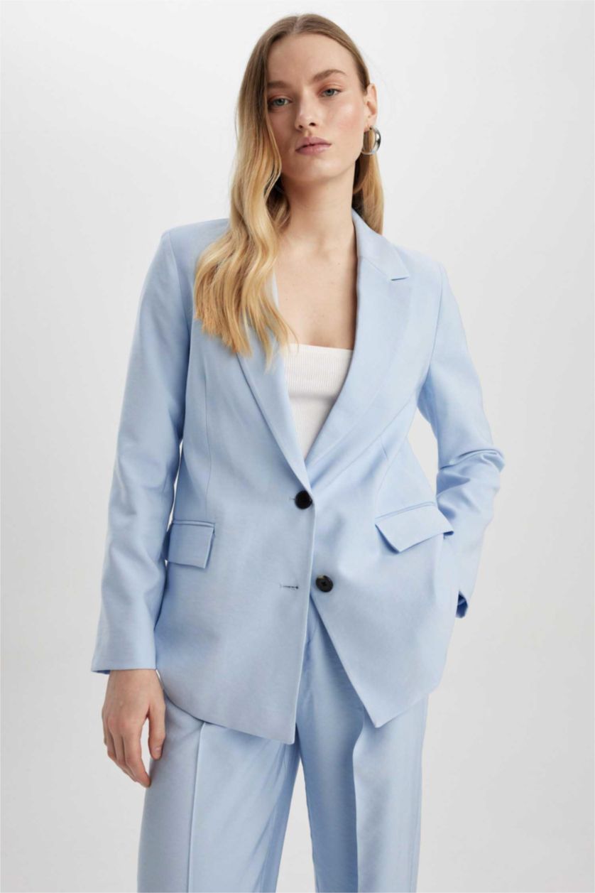 WOMAN Light Blue Loose Fit Blazer