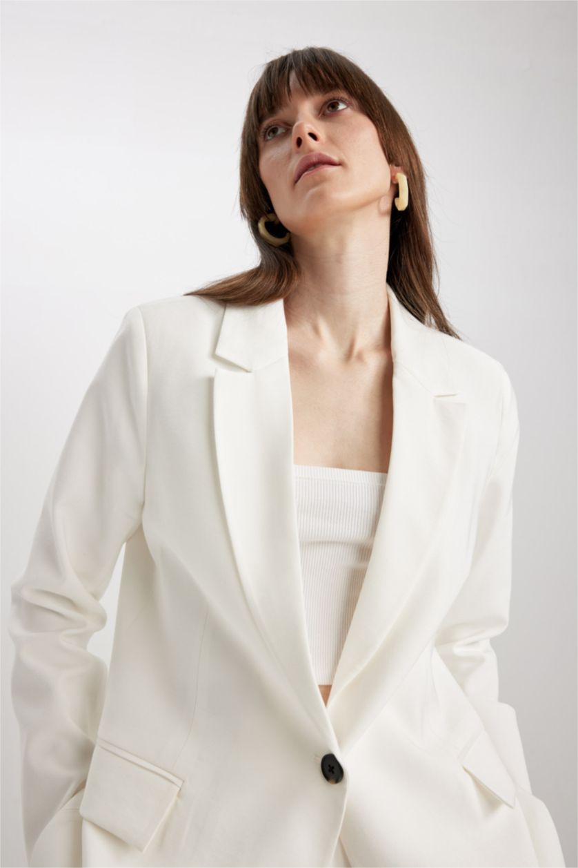 WOMAN White Loose Fit Blazer